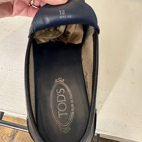 Tod’s Men’s Size 10 Black Pebbled Leather Loafers – Classic Italian Penny Slip-O - Picture 9 of 10